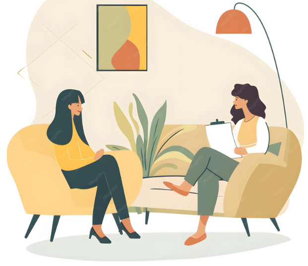 Illustration d'une séance de psychothérapie
